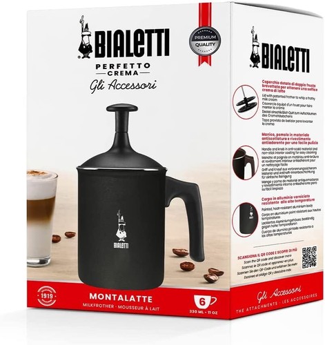 Bialetti Tutto Crema 6 Cup Stovetop Milk Frother Manual Creamer