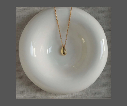 Classic Teardrop Necklace in 18K Gold-Plated Steel - photo 4