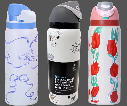 Kids Cartoon Water Bottle 24oz 32oz Stainless Steel Insulated