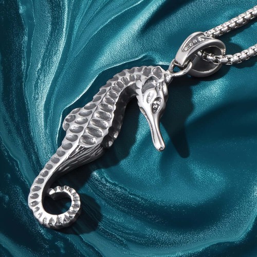 Ocean Seahorse Stainless Steel Pendant Necklace - photo 3