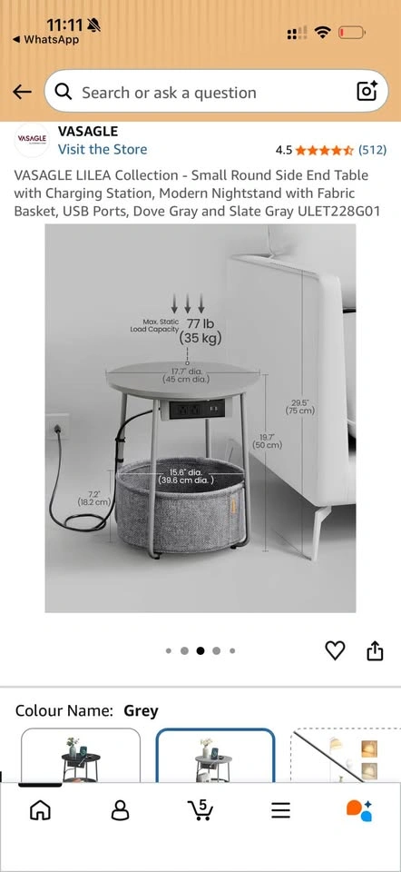 Night Stand / Bedside Table. -New - photo 2