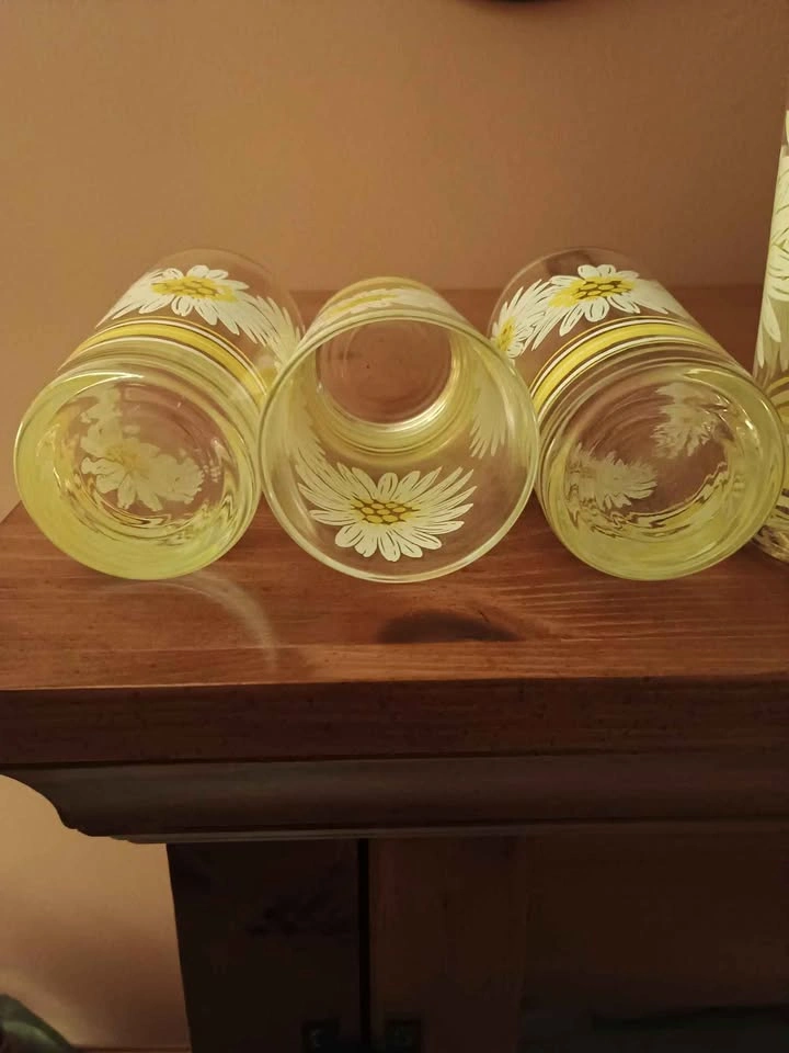 5x Vintage Daisy Glasses Pokee Bartlett Collins Yellow White - photo 5