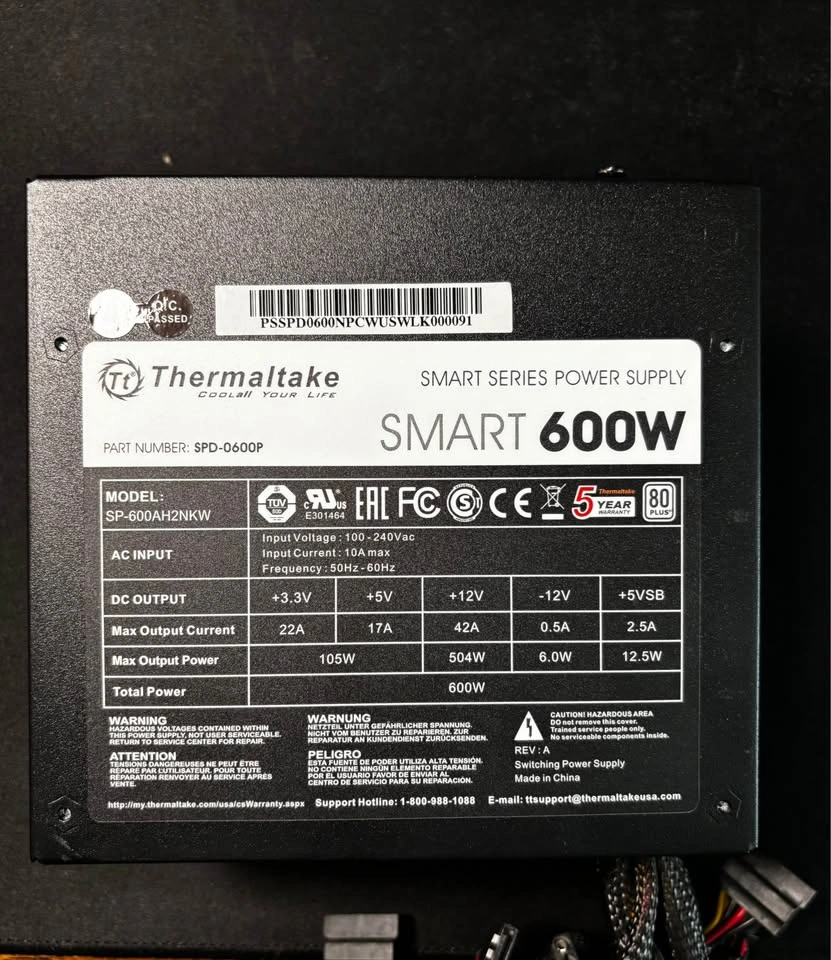 THERMALTAKE 600W PC POWERSUPPLY - photo 2