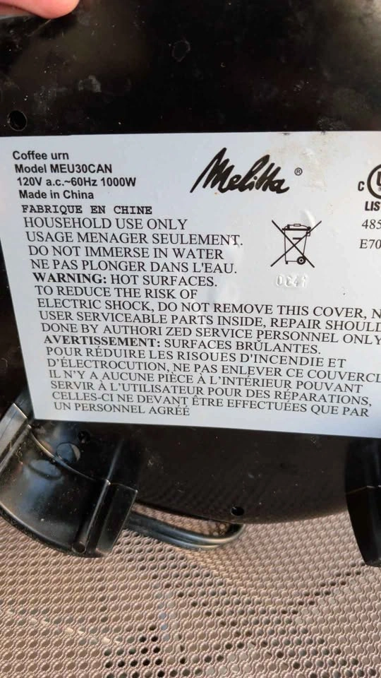 Melitta 30-Cup Coffee Urn MEU30CAN - photo 2