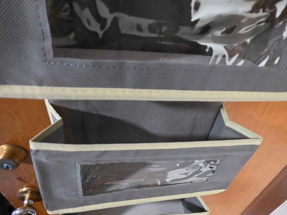 Brand New Unused Grey 5-Pocket Over-the-Door Hanging Organizer - photo 3