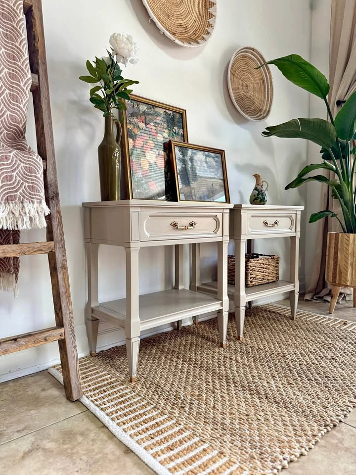 Refinished French Provincial Nightstand Set | Solid Wood | Malco