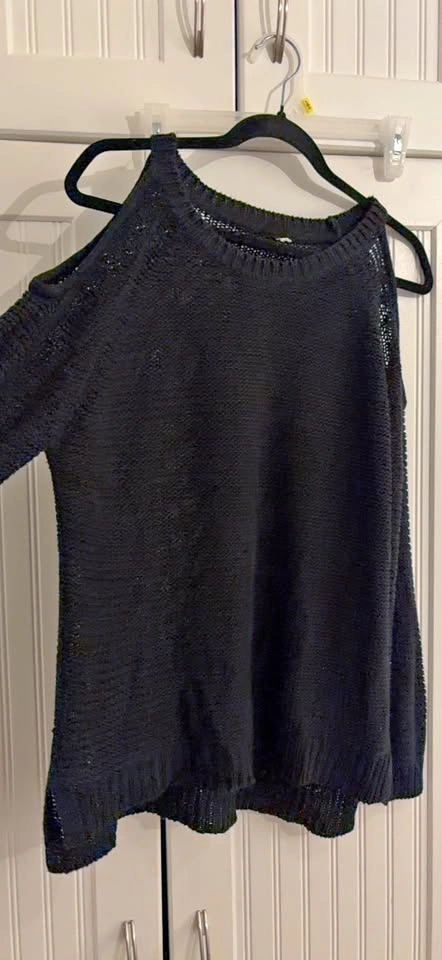 Black Cold Shoulder Sweater