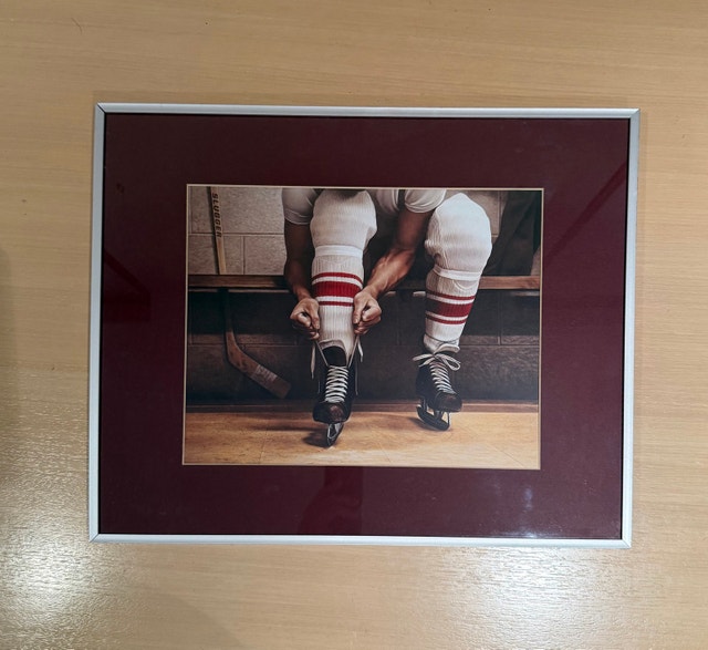 Framed Hockey Player Print