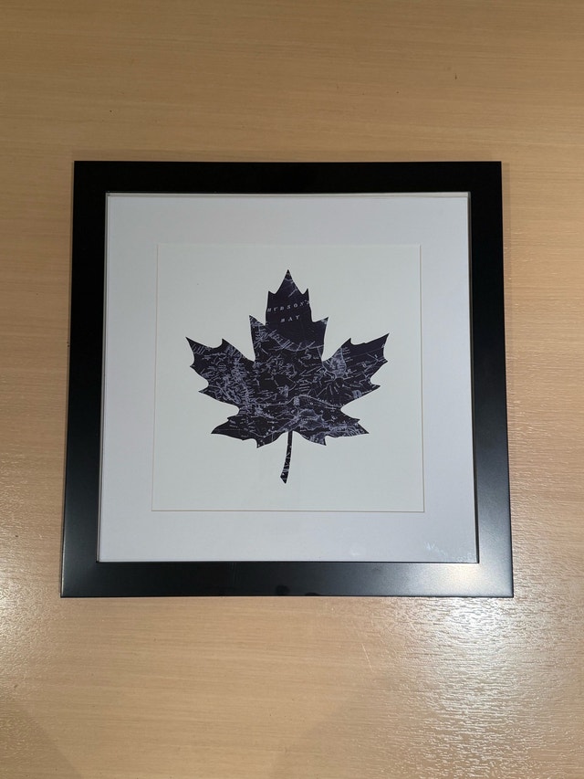 Canada Map Leaf Wall Art