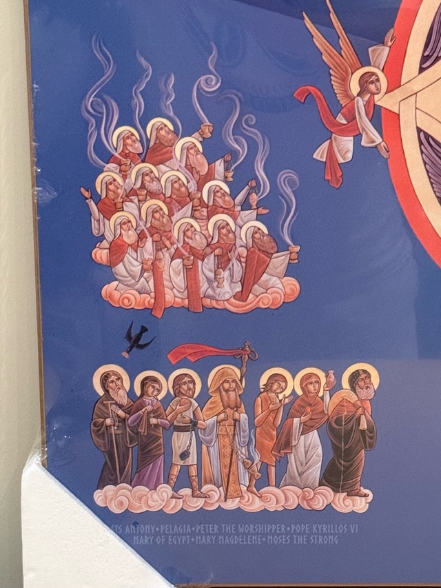 Coptic Orthodox Icon of Christ in Majesty with Saints & Martyrs - photo 3