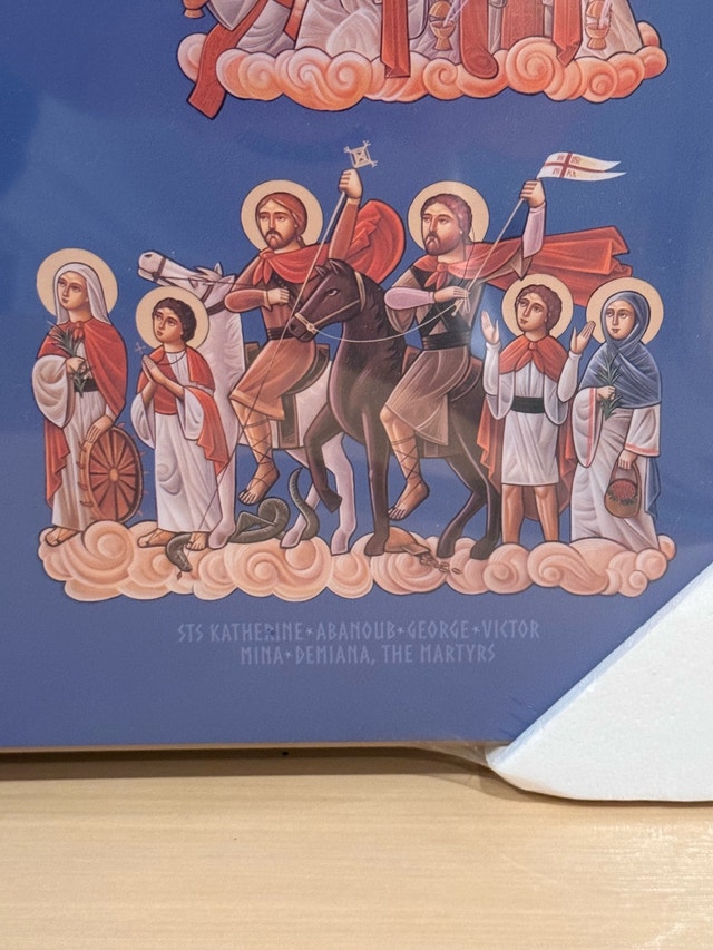 Coptic Orthodox Icon of Christ in Majesty with Saints & Martyrs - photo 5