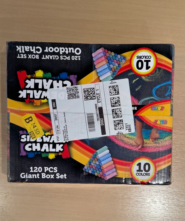 Joyin Sidewalk Chalk 120 Pcs Giant Box Set