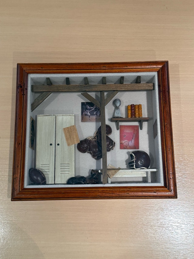 Football Locker Room Shadow Box Display