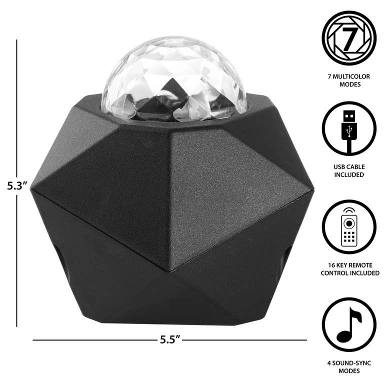 Urban Shop Galaxy Wave Aura Projector with Laser, Black - photo 2