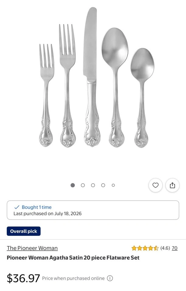 The Pioneer Woman Agatha Satin 20-Piece Flatware Set - photo 5