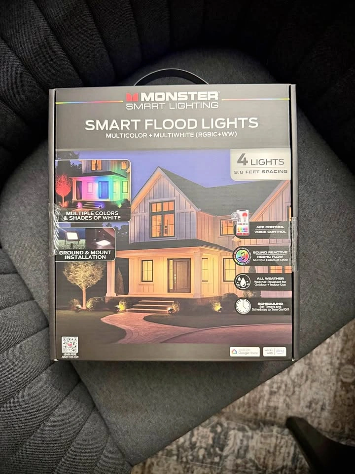 NEW Monster Smart Flood Lights (4-Pack) RGBIC + Multiwhite