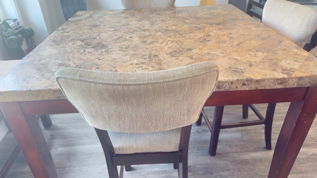 Counter-Height Dining Set – Table, 3 Chairs & Bench - photo 3
