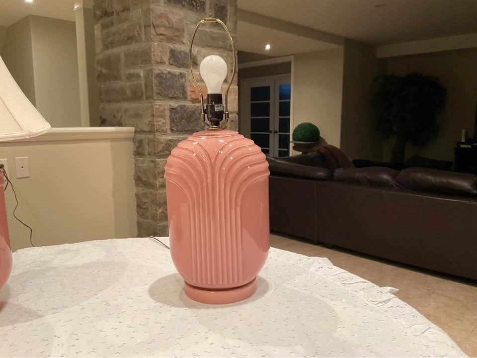 Table Lamps PAIR 1980’s Vintage Art Deco - photo 5