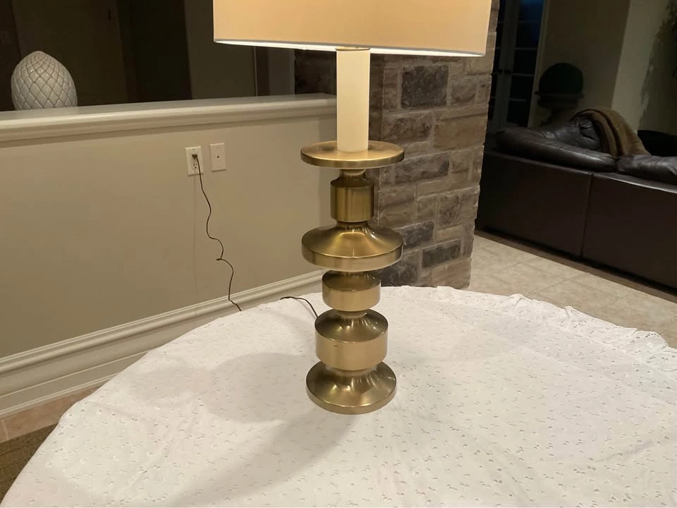 Vintage LAUREL MCM Table Lamp Brushed Brass - photo 3