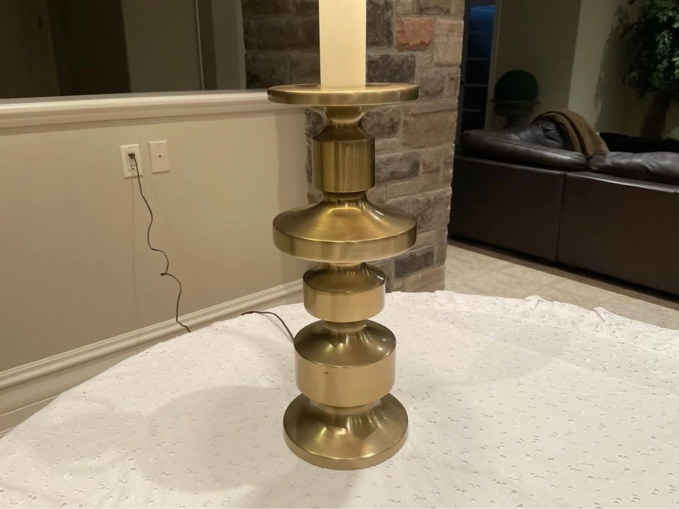 Vintage LAUREL MCM Table Lamp Brushed Brass - photo 4