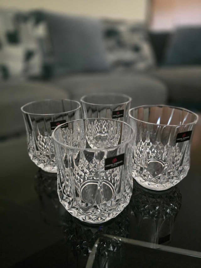 4 Cristal d’Arques Longchamp Crystal Whisky Glasses - photo 4