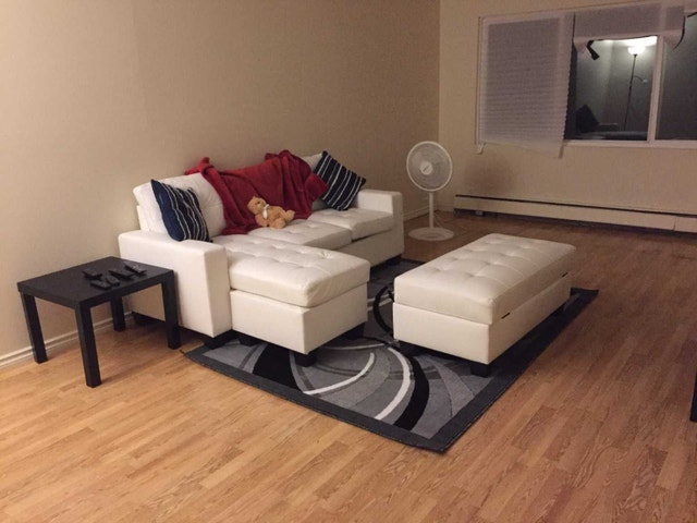 White L-Shaped Sectional Base / Frame Only