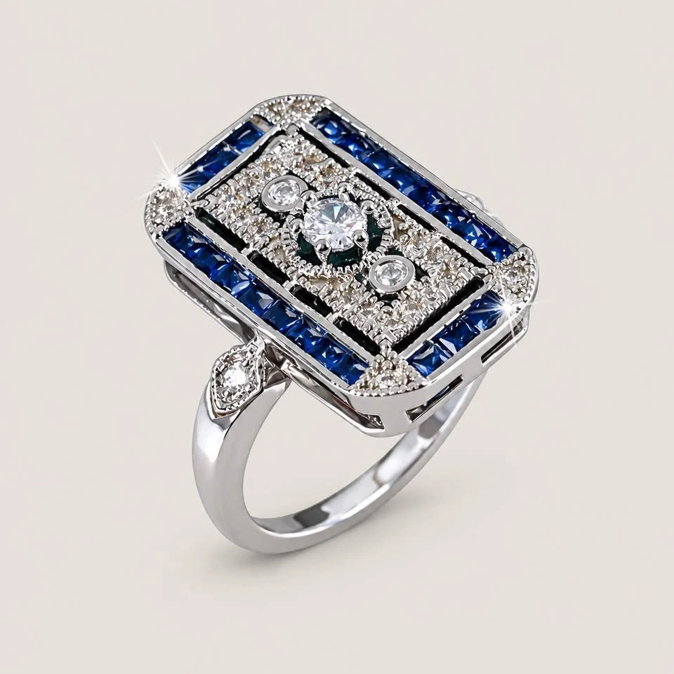 Art Deco Vintage style ring New Sz 7 - photo 3