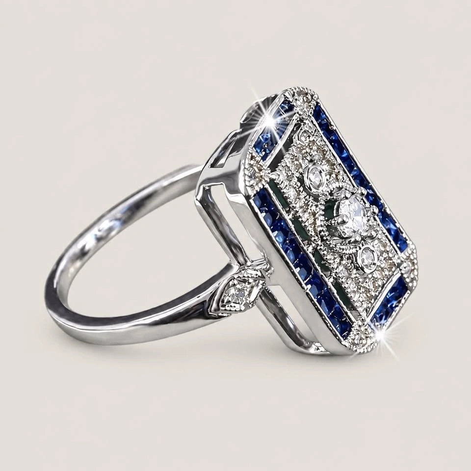 Art Deco Vintage style ring New Sz 7 - photo 4