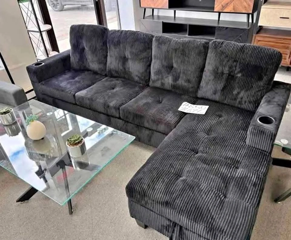 Living Room L Shaped Sofa With Cup Holders