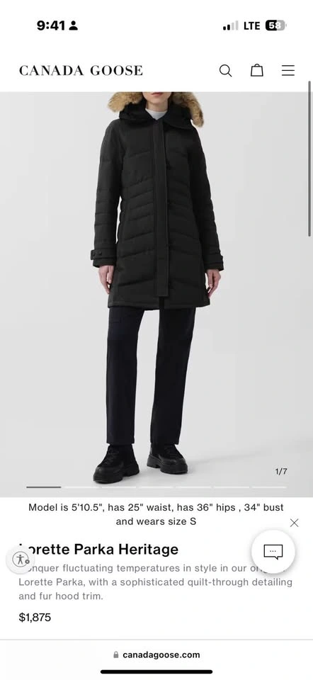 Canada Goose Loretta Black Label Heritage Parka XS - photo 5