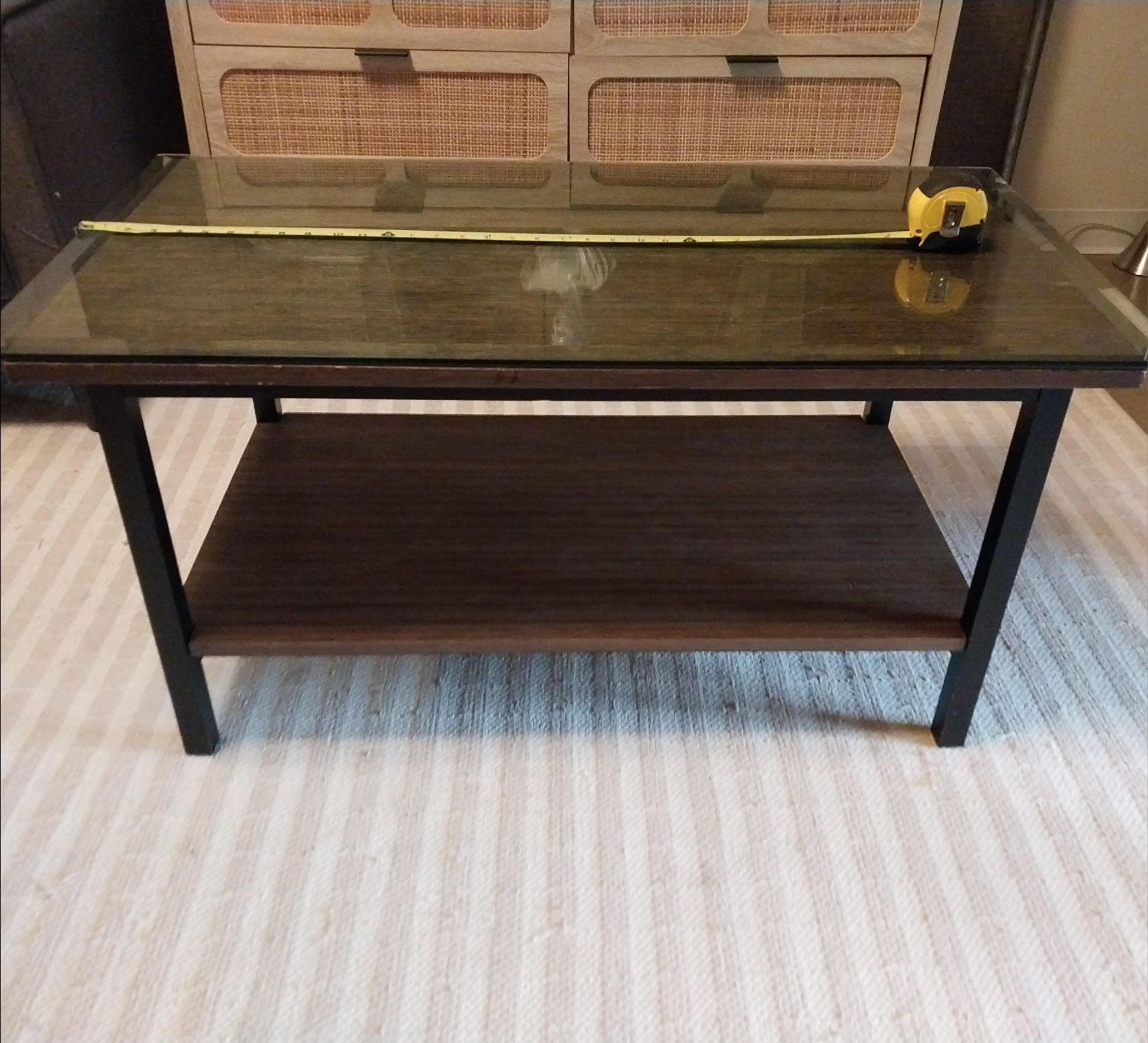 Modern Coffee Table Glass Top Wood - photo 3