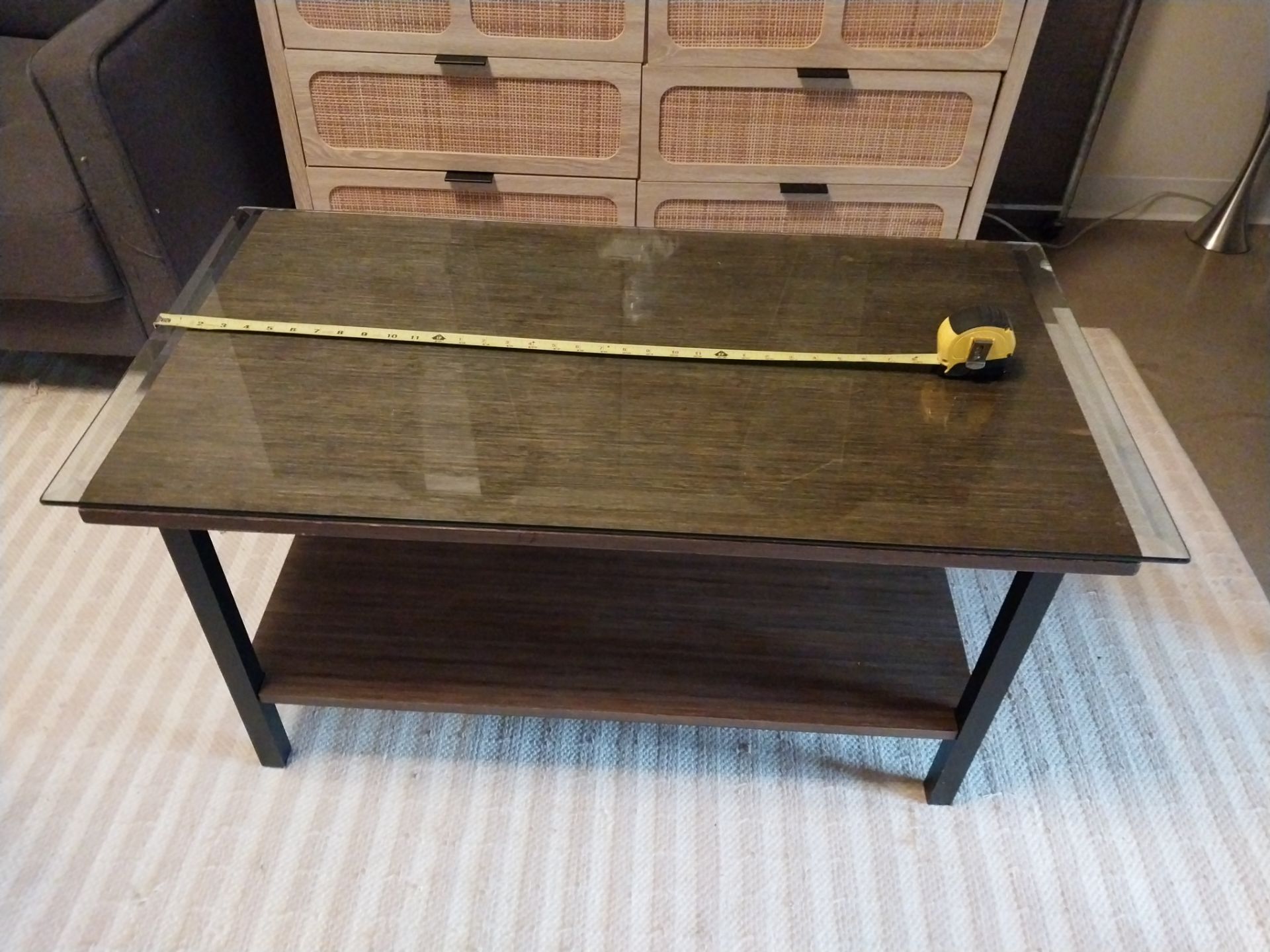 Modern Coffee Table Glass Top Wood - photo 4