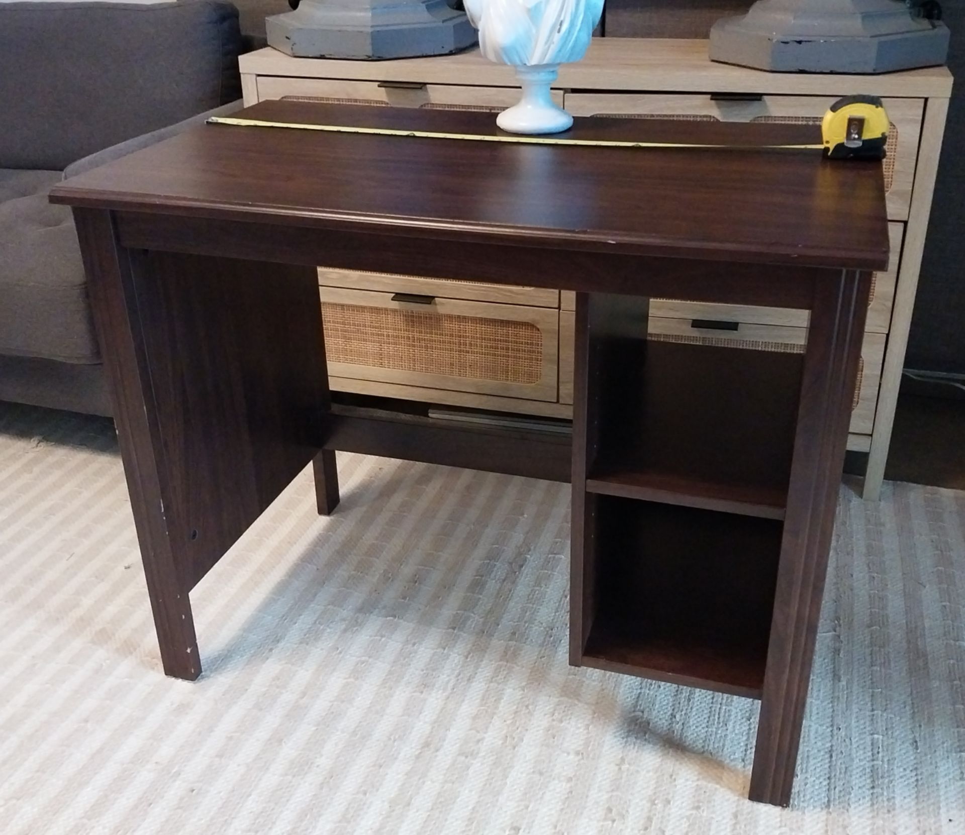 IKEA BRUSALI Computer Desk with Hutch – Dark Brown - photo 3