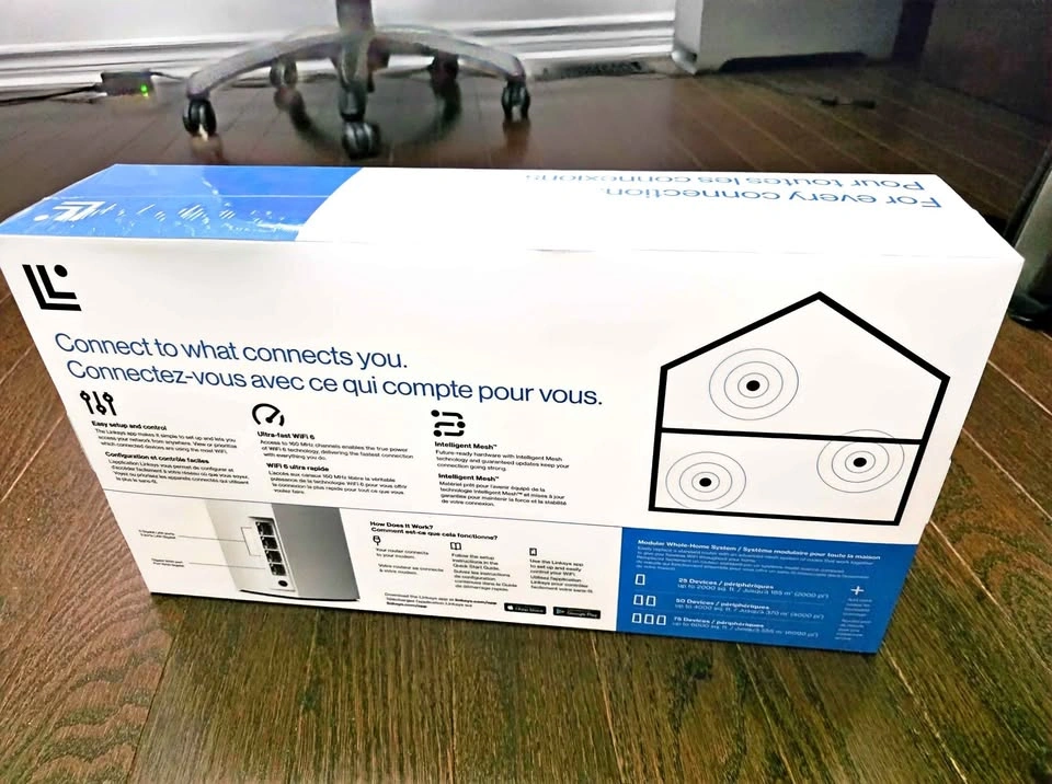Linksys Whole-Home Mesh Wi-Fi 6 System (3-Pack) - 1 Sealed & 1 O