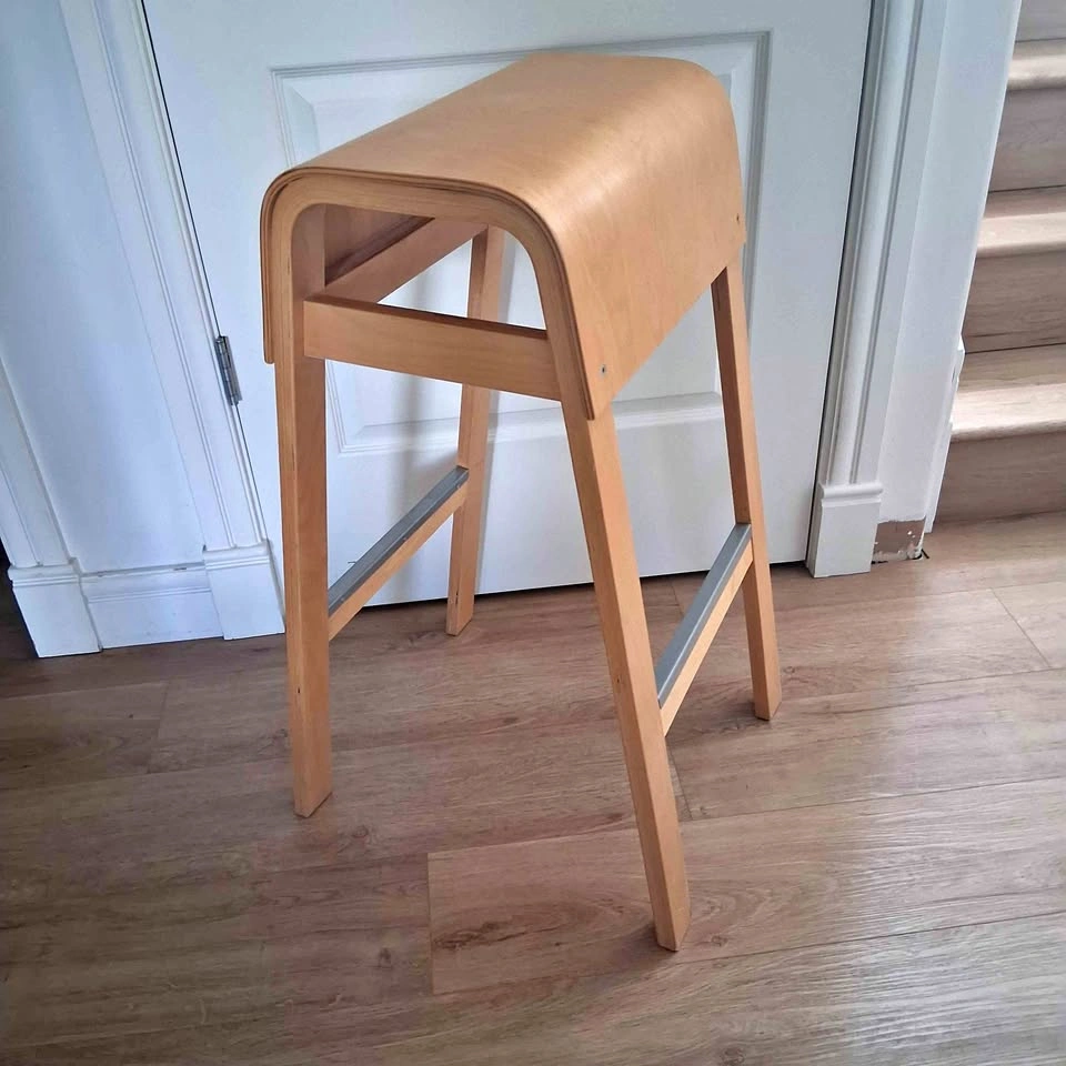 Vintage IKEA Salve Stool Birch Metal Ehlen Johansson
