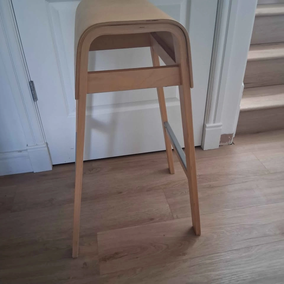 Vintage IKEA Salve Stool Birch Metal Ehlen Johansson - photo 4