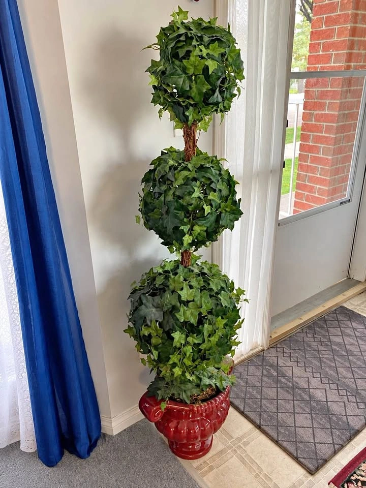 Large Artificial Ivy Topiary Tree with Decorative Planter