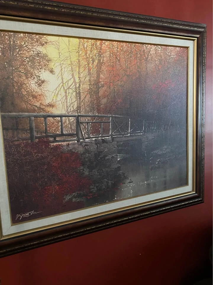 Yiqian Shu “Old Wood Bridge” Framed Artwork - photo 2