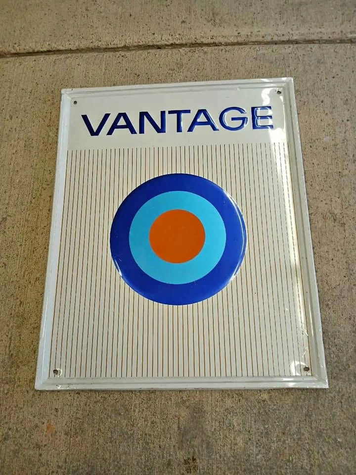 Vintage 1970s Vantage Cigarette Metal Sign