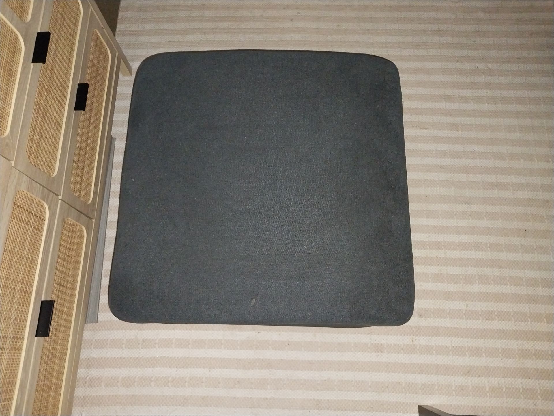 Charcoal Gray Upholstered Ottoman – Great Condition - photo 3