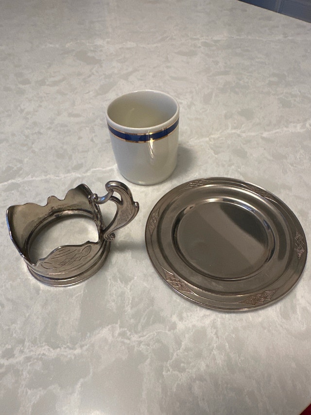 VTG Weidmann Porzellan espresso cup/silver-plated holder/saucer - photo 2