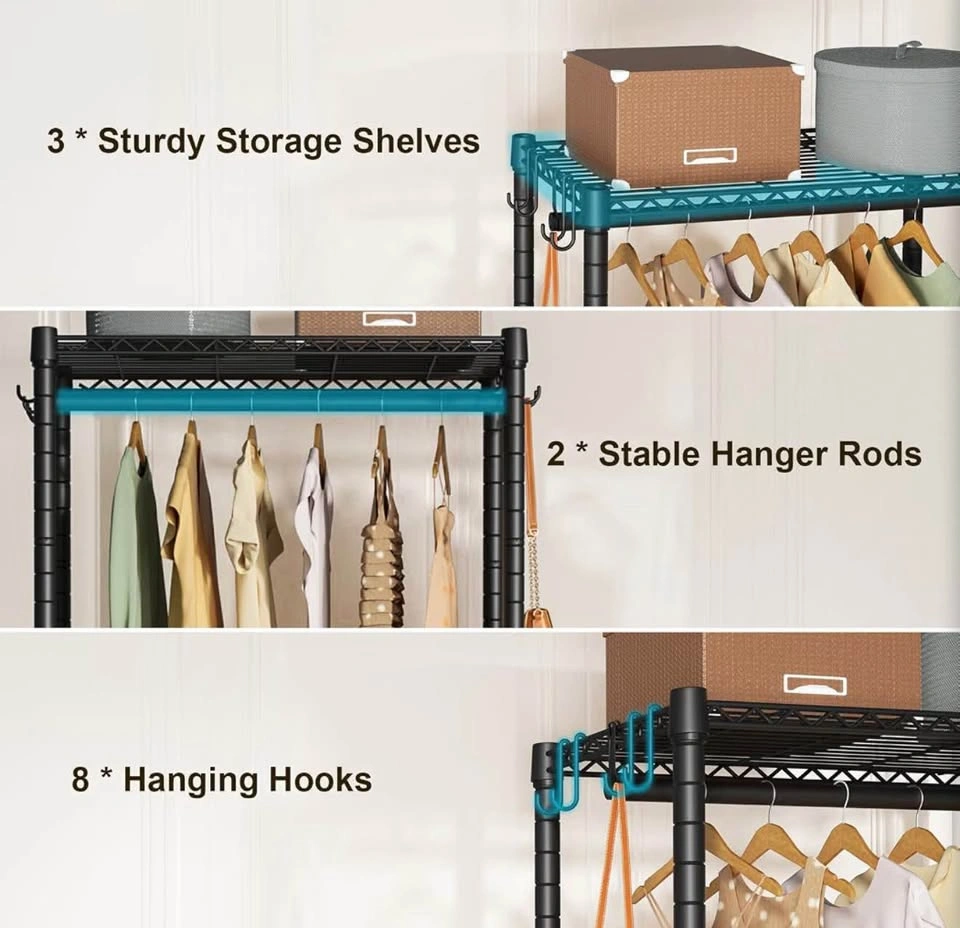 New in Box Rolling Clothes Rack 23.6'' W x 14'' D x 78.5'' H - photo 5