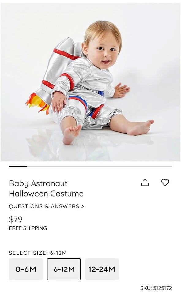 Pottery Barn Astronaut Costume