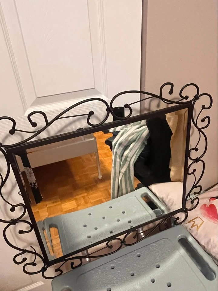 Black Metal Scrollwork Wall Mirror - photo 2