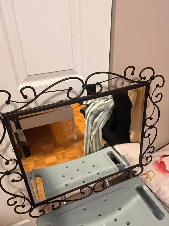 Black Metal Scrollwork Wall Mirror - photo 3