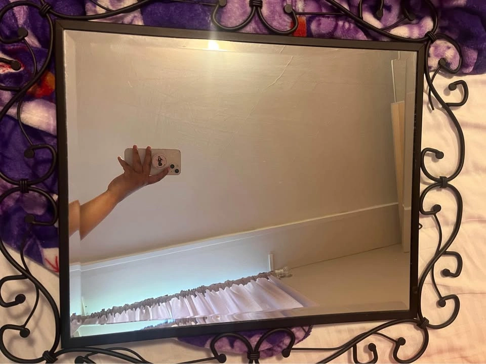 Black Metal Scrollwork Wall Mirror - photo 4