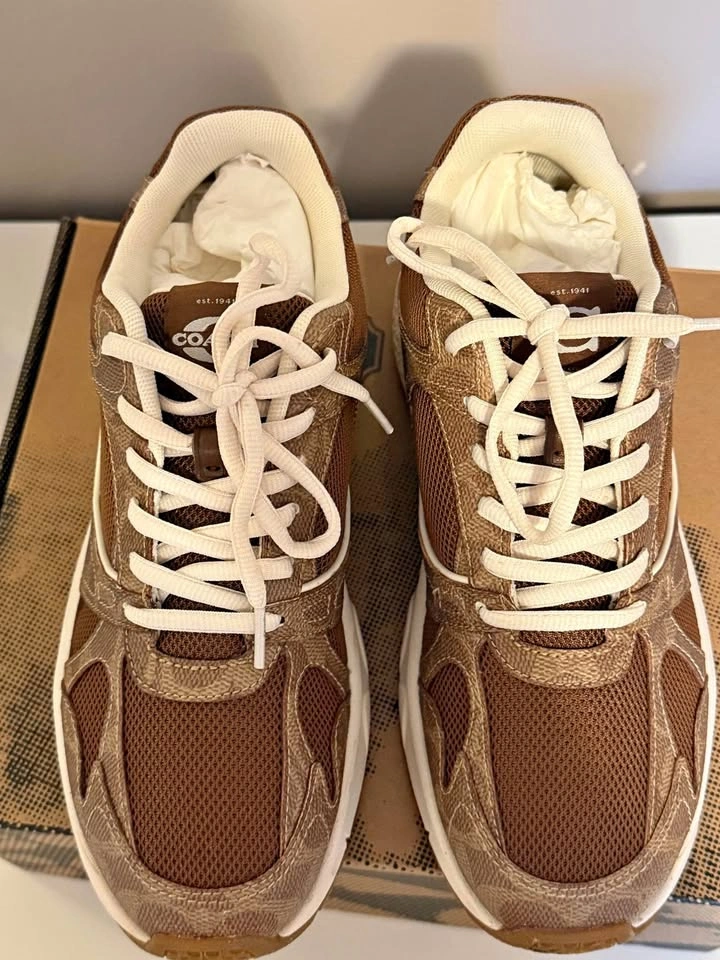 Trendy Coach Brown Monogram Sneakers