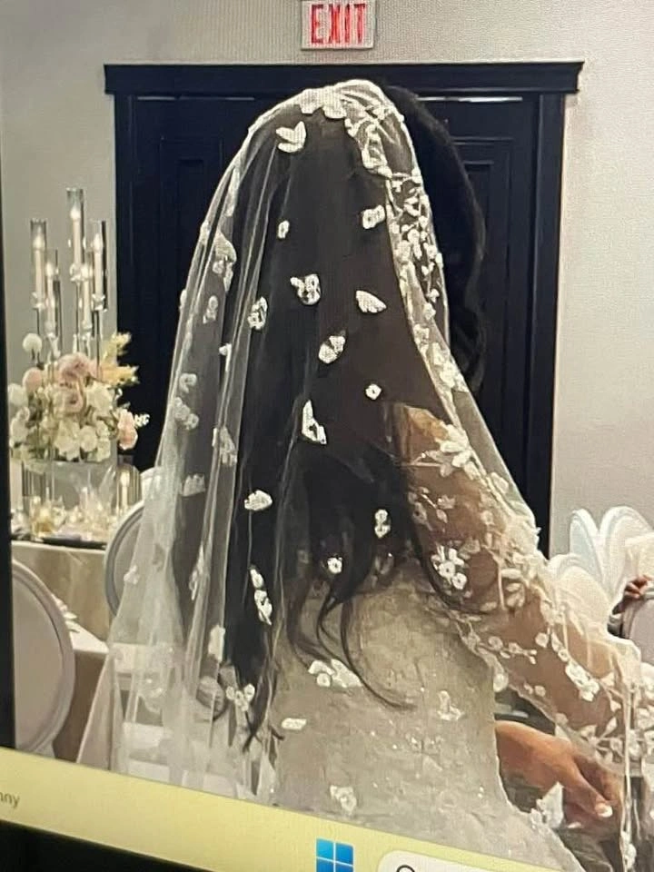 Long Sleeve Lace Wedding Dress with Matching Veil - photo 3