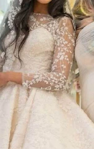 Long Sleeve Lace Wedding Dress with Matching Veil - photo 5