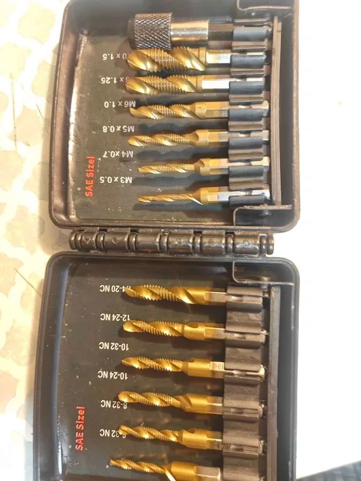 QWORK 13 Pcs SAE/Metric Combination HSS Drill Tap Bit Set - photo 2